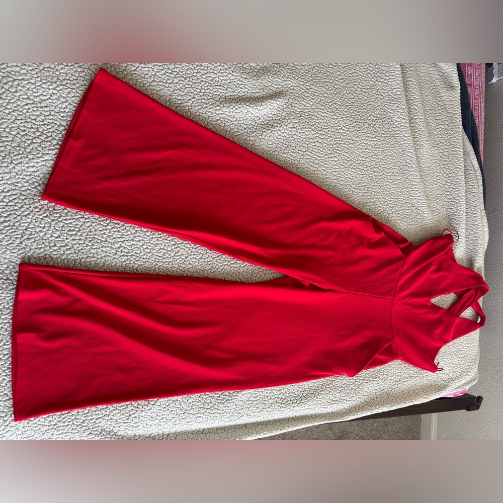 Express Vibrant Red Jumpsuit